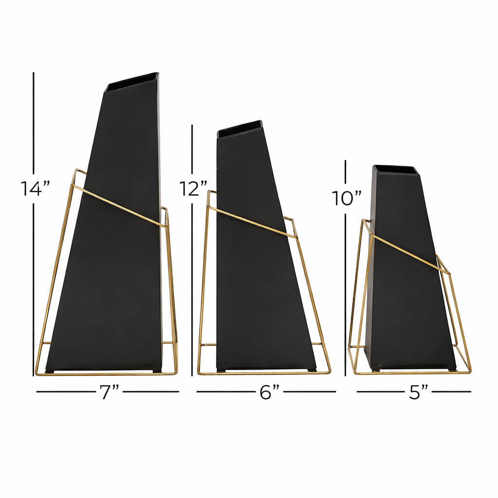 Obsidian Aura Vase Trio