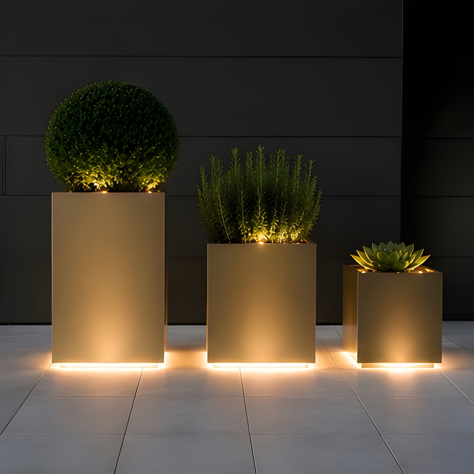 Modern Lighting Planter Set