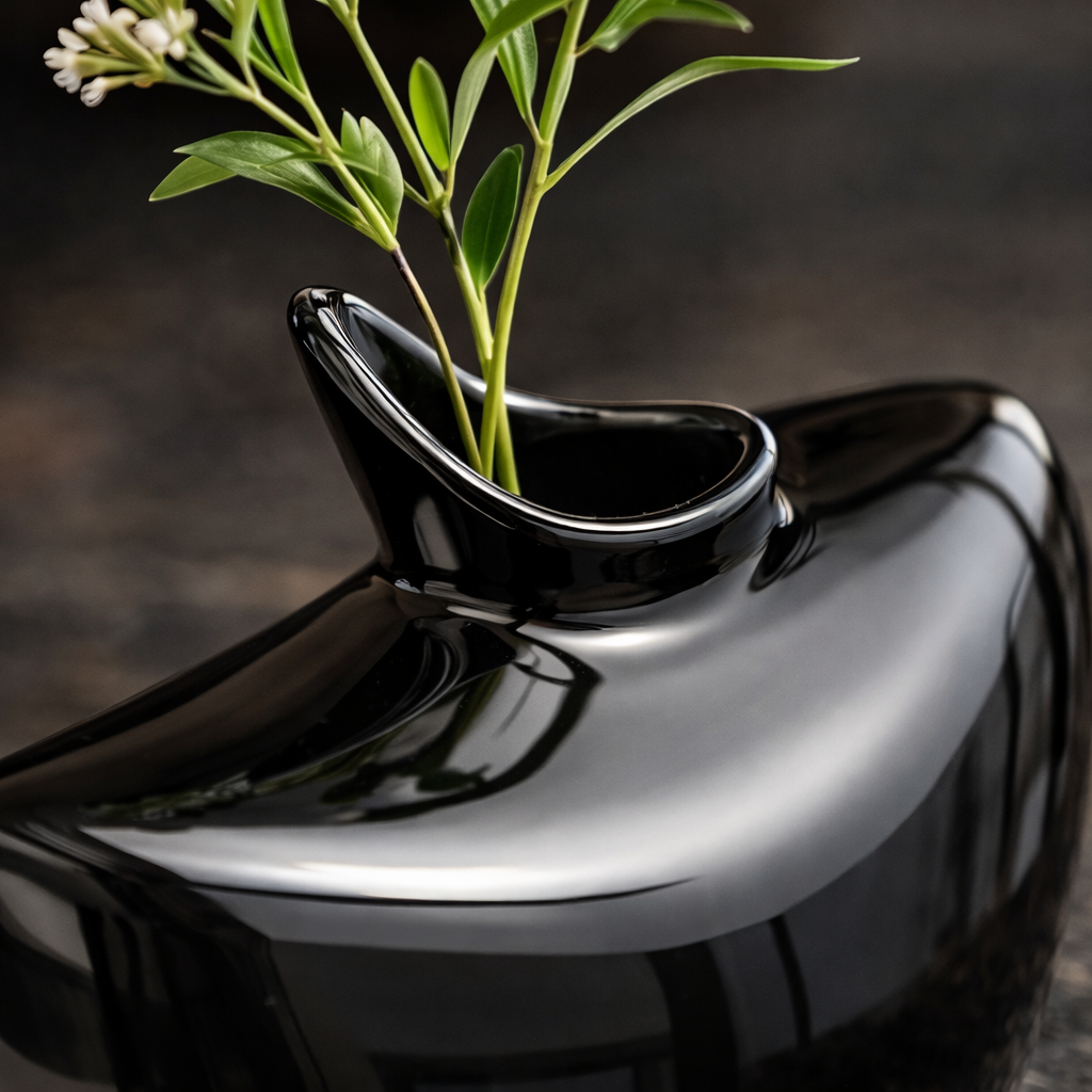 Noir Fluid Sculpt Vase
