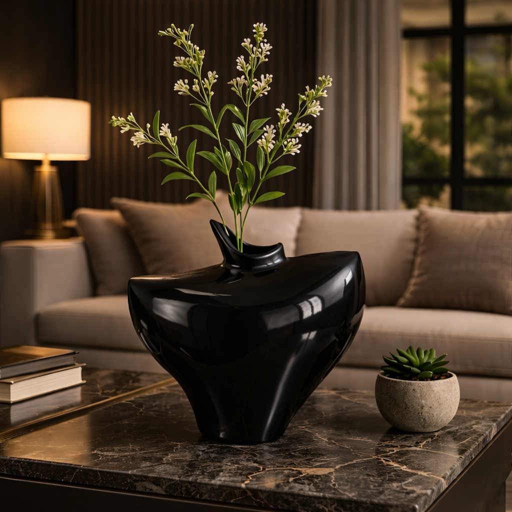 Noir Fluid Sculpt Vase