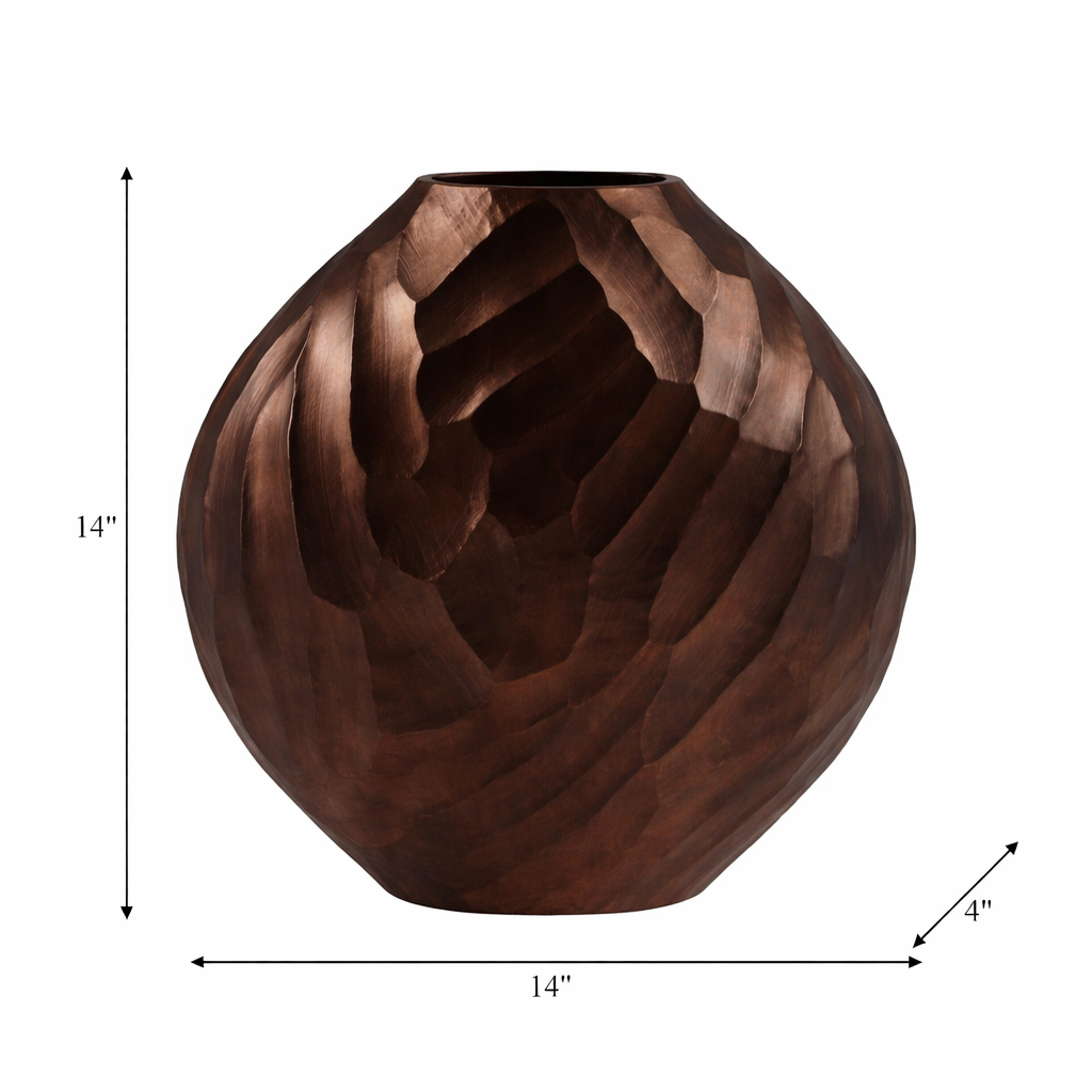 Obsidian Bloom Sculpted Vase