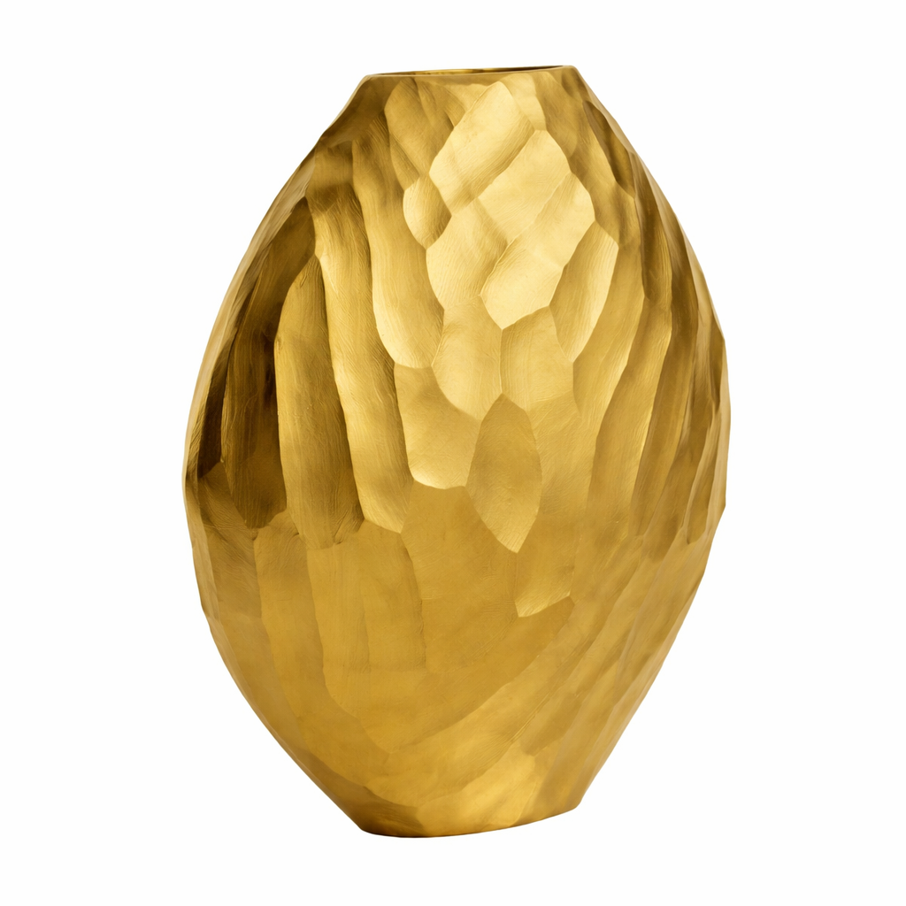Obsidian Bloom Sculpted Vase
