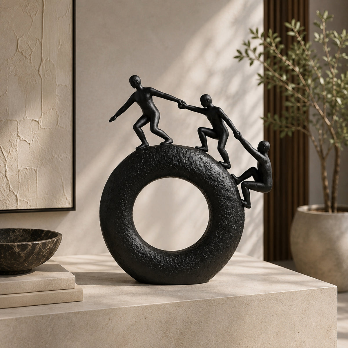 TEAMWORK RING DECORATIVE SCULPTURE