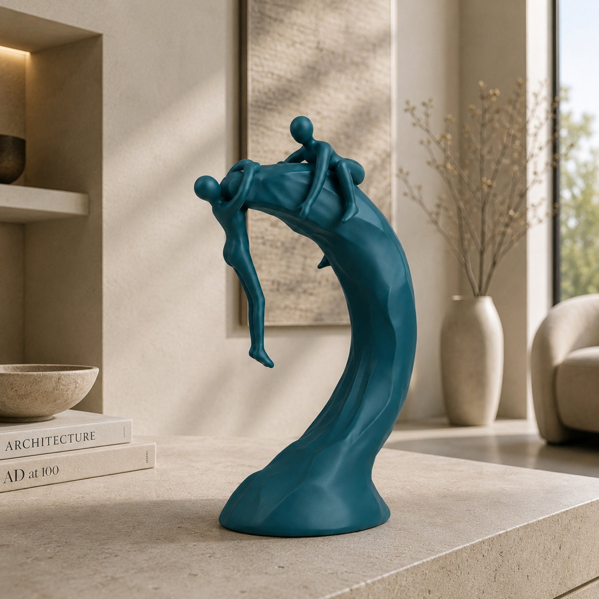 ABSTRACT HUMAN WAVE DECORATIVE SCULPTURE