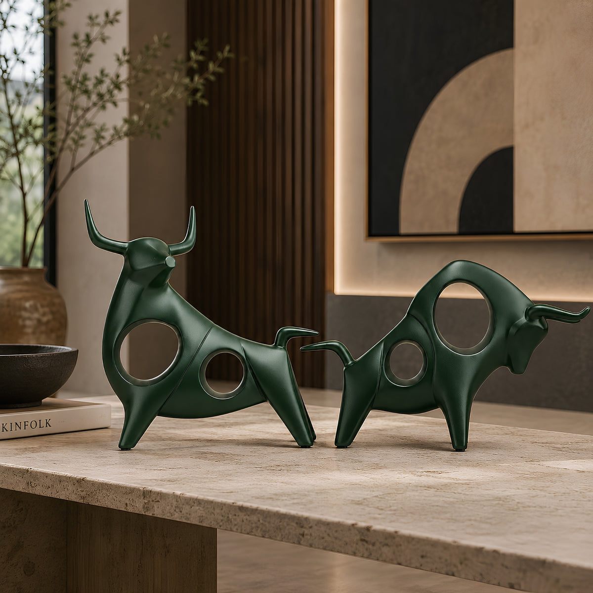 ABSTRACT BULL DECORATIVE SET