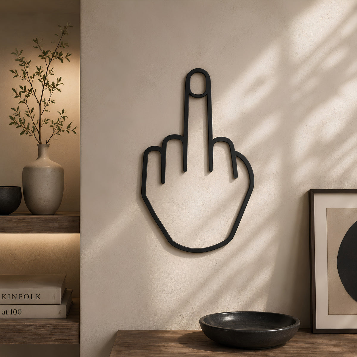 MIDDLE FINGER HAND WALL DECOR