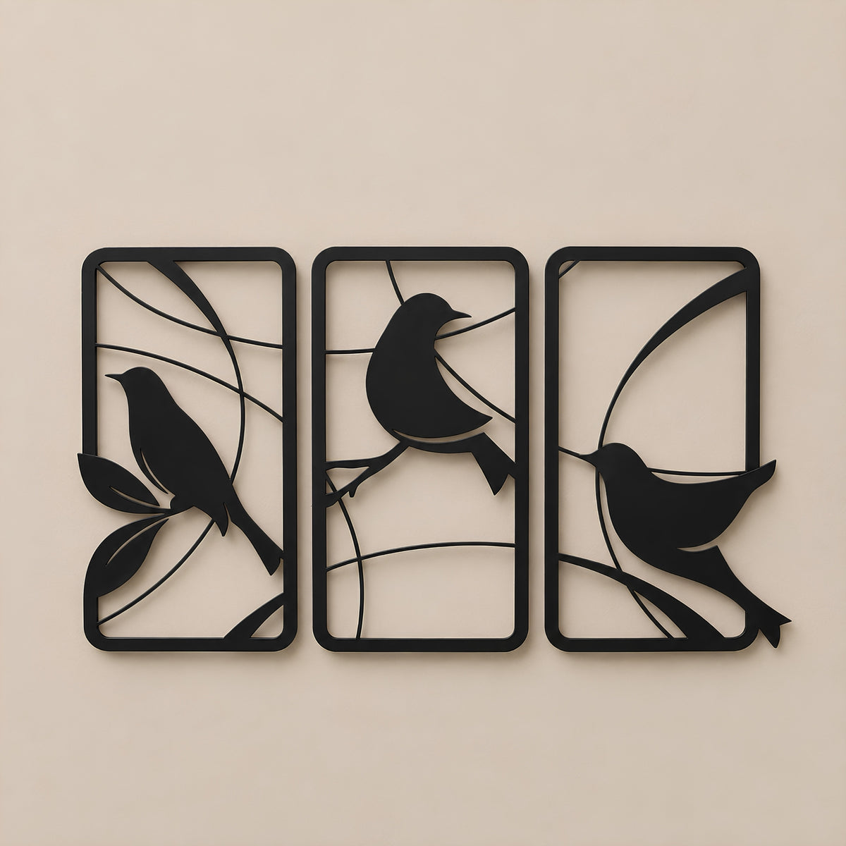 TRIPLE BIRD SILHOUETTE WALL DECOR