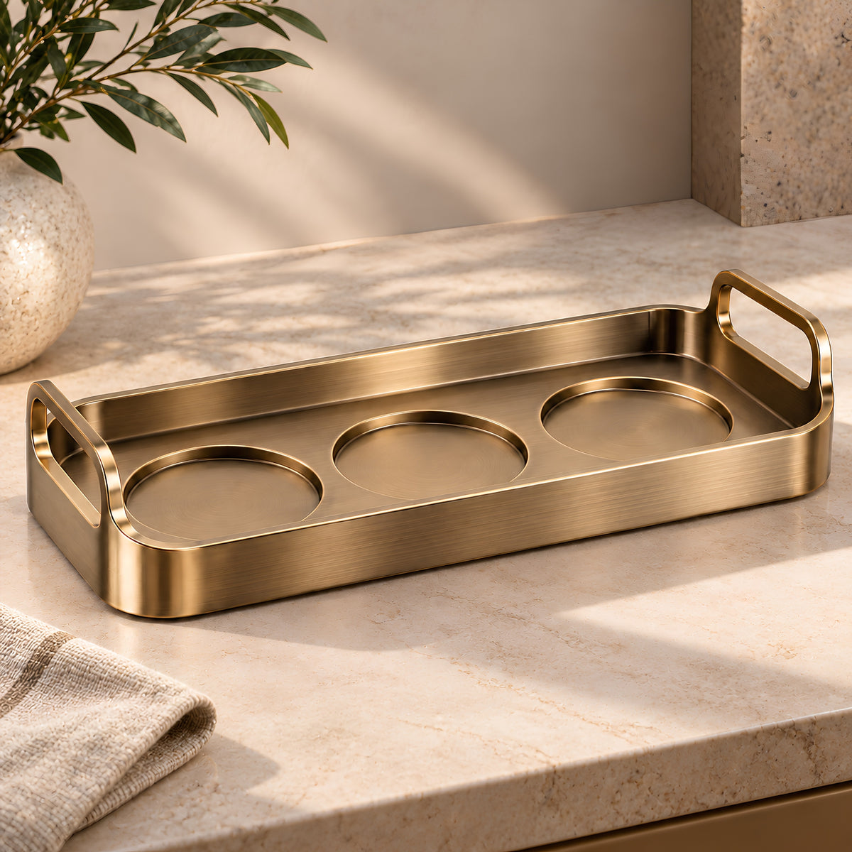 BRUSHED GOLD BAR SERVING TRAY