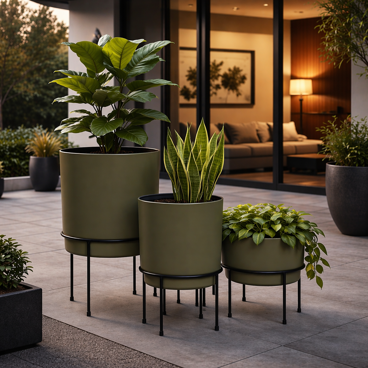 Luxe Grove Planter Trio