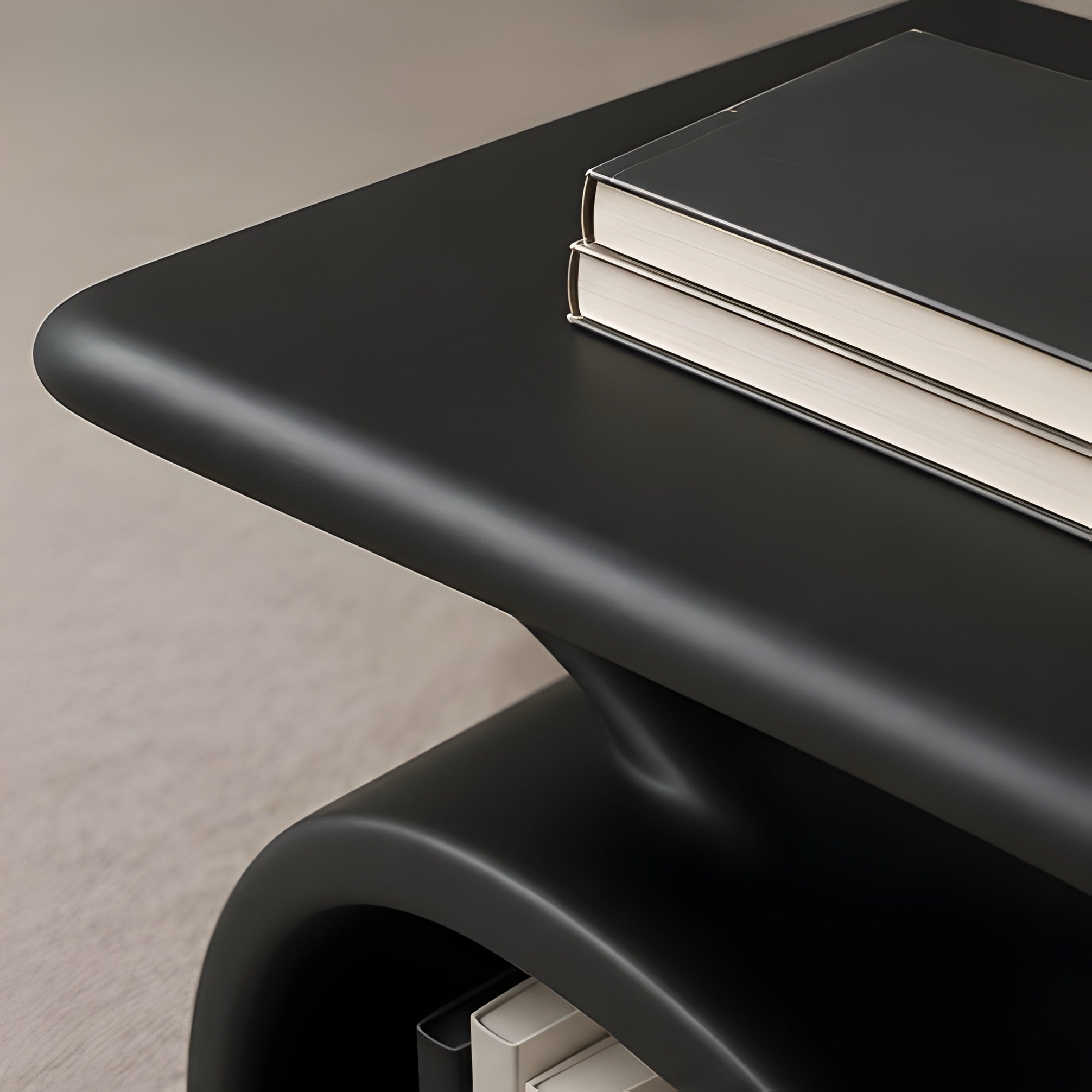 Sculptural Side Table with Storage