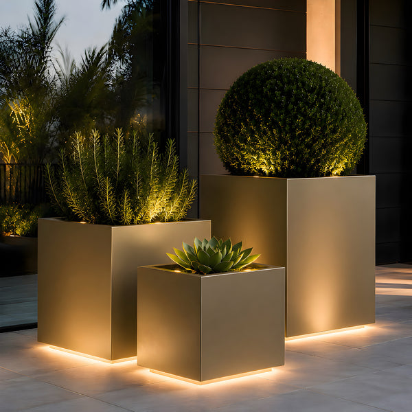 Modern Lighting Planter Set