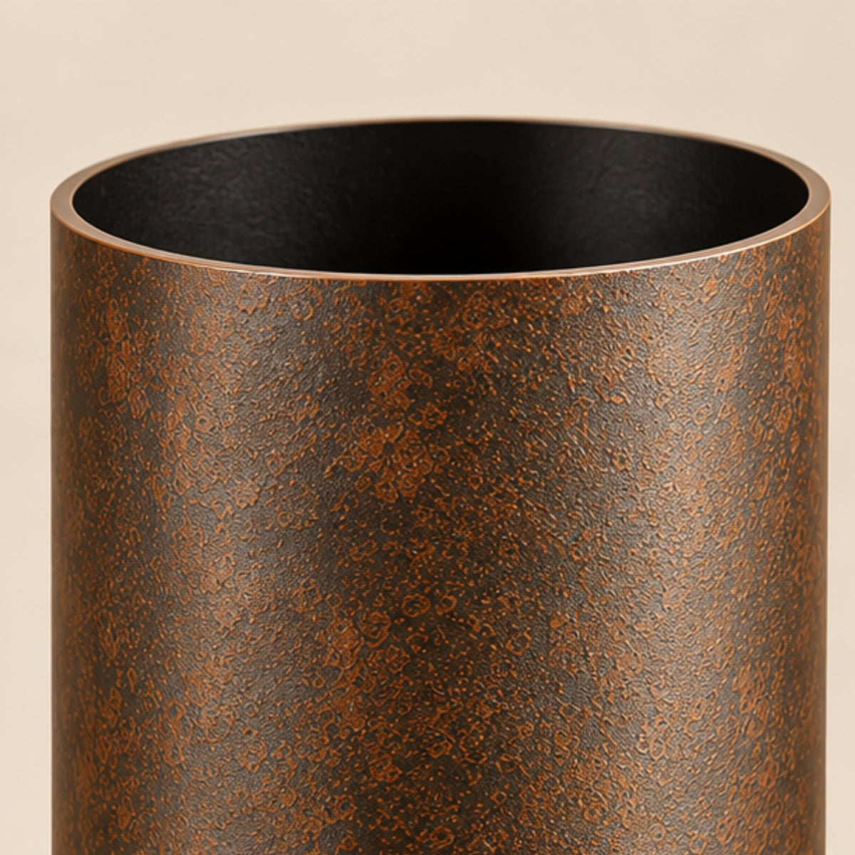 ANTIQUE COPPER CYLINDRICAL PLANTER SET
