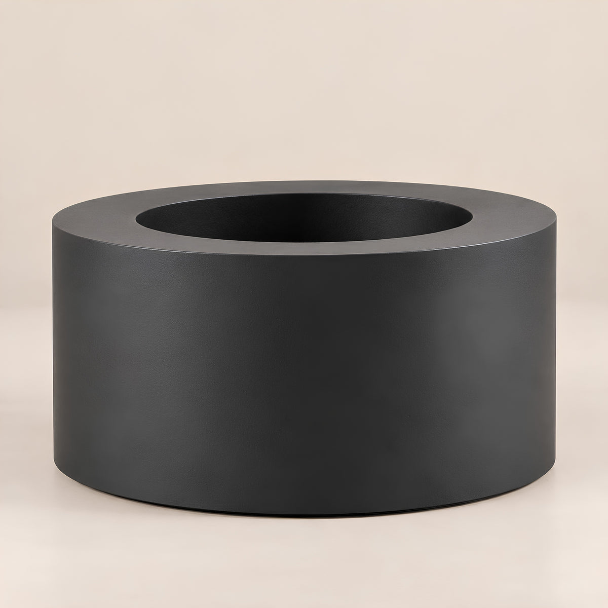 LOW ROUND CYLINDRICAL OUTDOOR PLANTER
