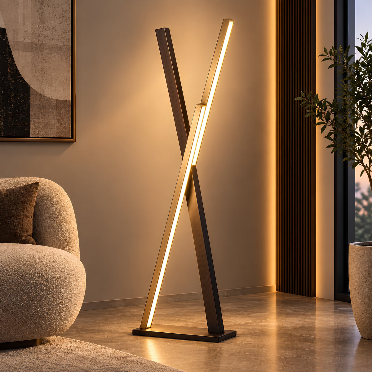 X-SHAPED LINEAR LED FLOOR LAMP
