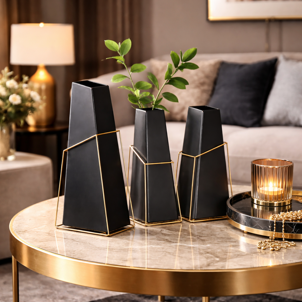 Obsidian Aura Vase Trio