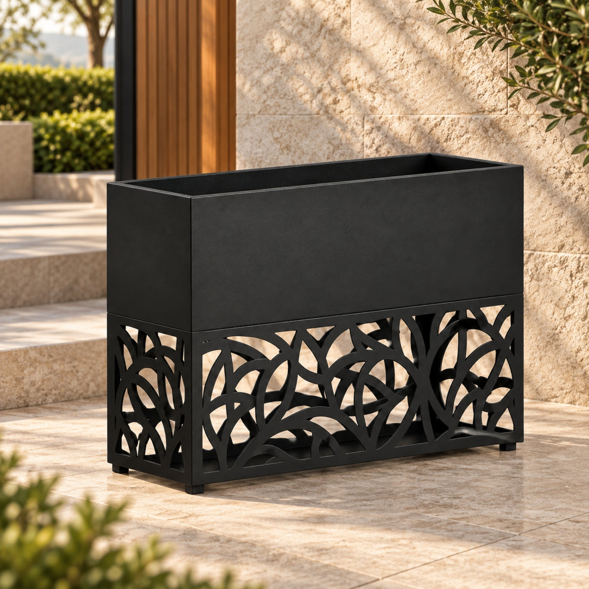 RECTANGULAR CUTOUT PANEL OUTDOOR PLANTER