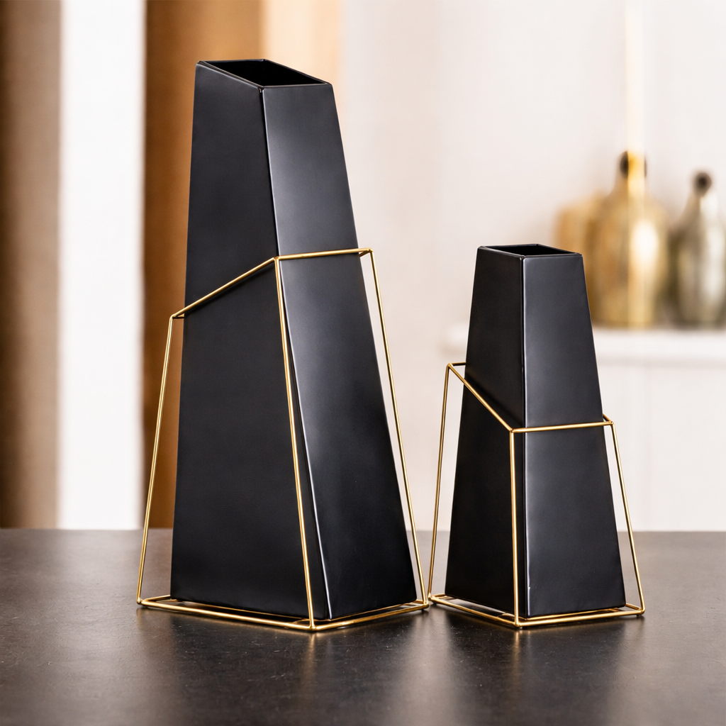 Obsidian Aura Vase Trio