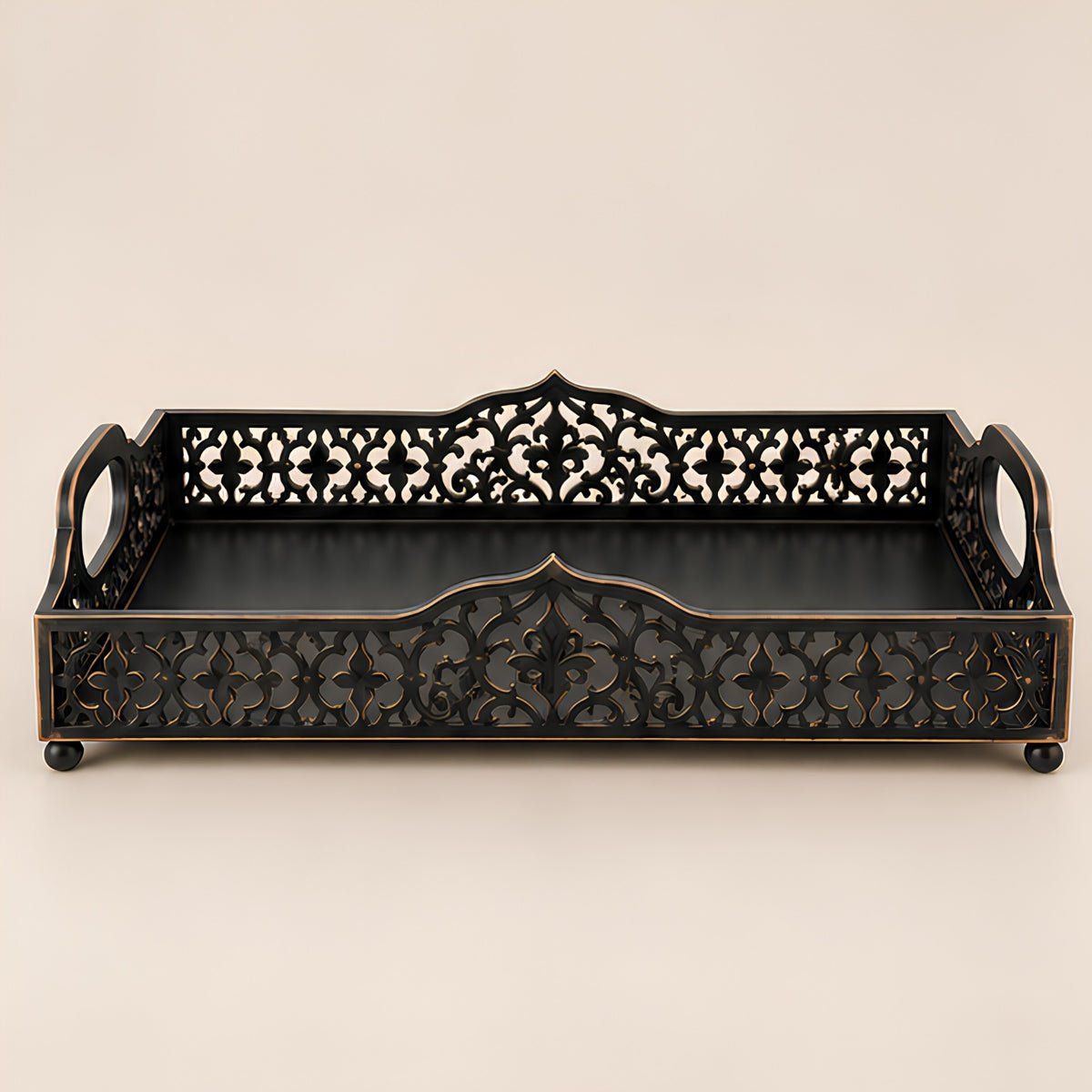 ANTIQUE FILIGREE RECTANGULAR SERVING TRAY