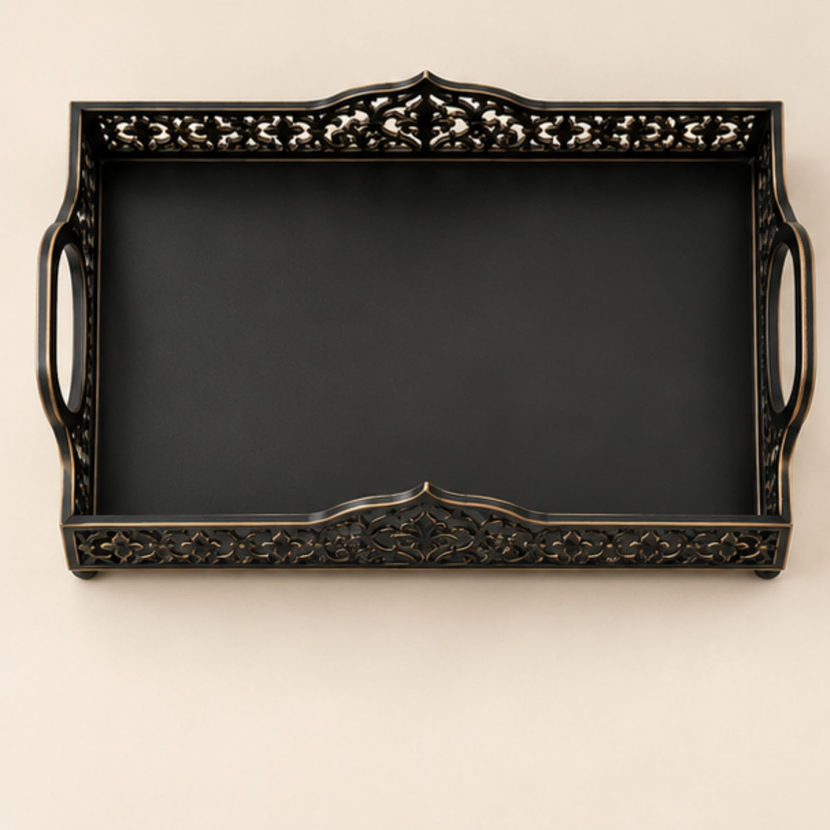 ANTIQUE FILIGREE RECTANGULAR SERVING TRAY