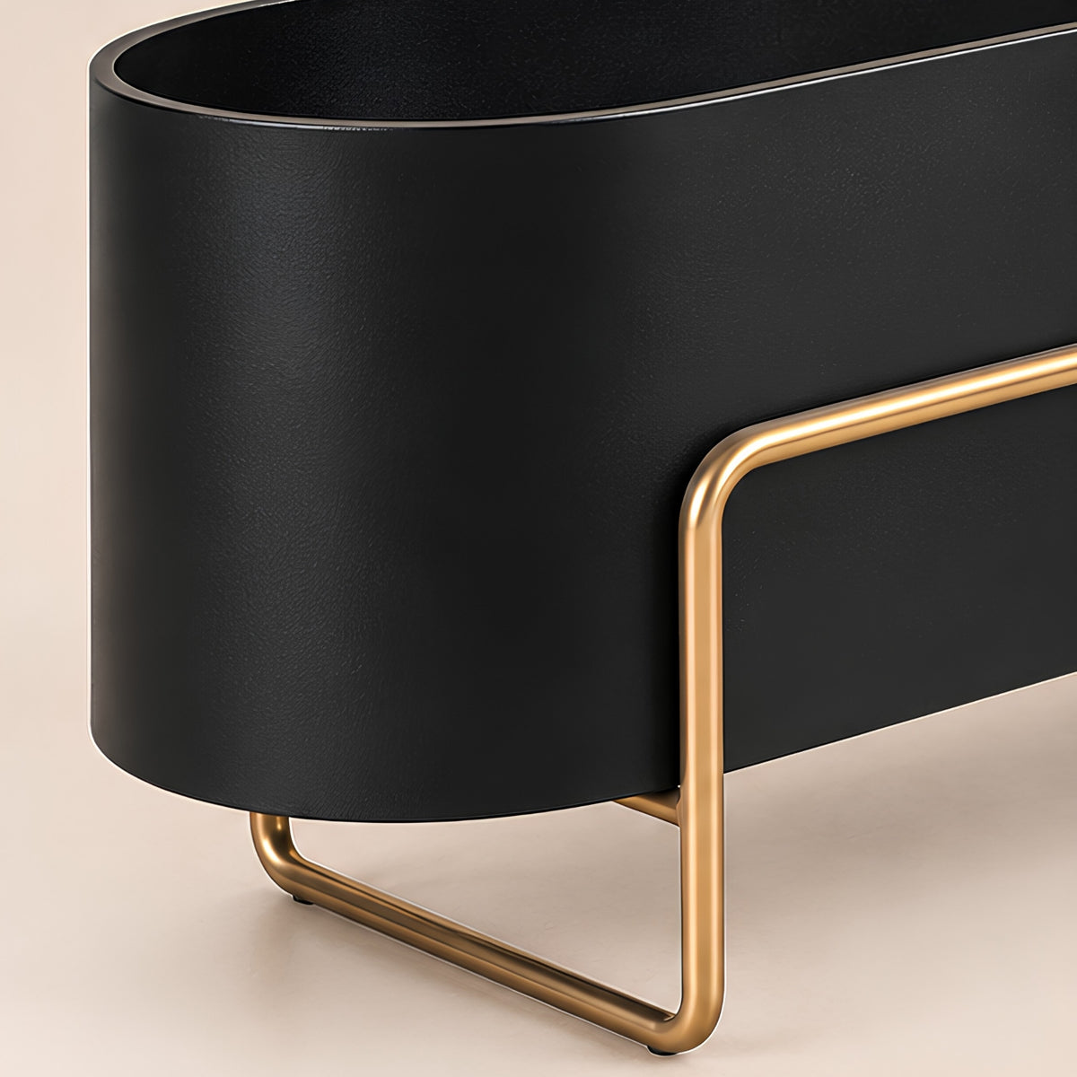 BLACK & GOLD RAISED RECTANGULAR OUTDOOR PLANTER