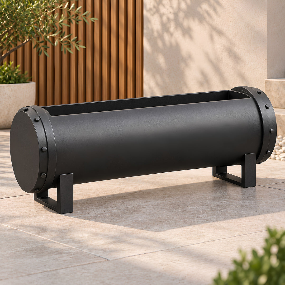 CYLINDRICAL OUTDOOR PLANTER