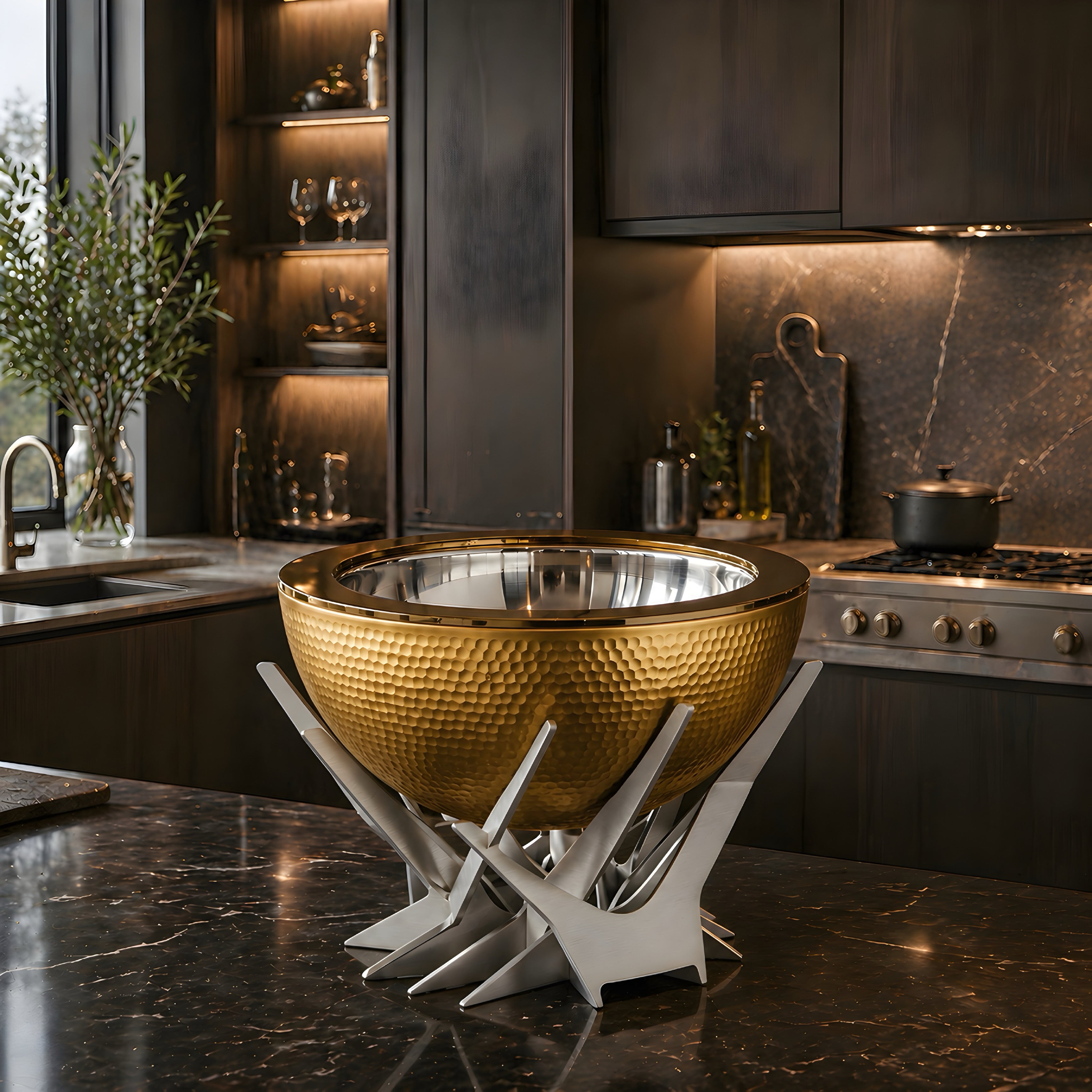 Noir Forge Serving Bowl