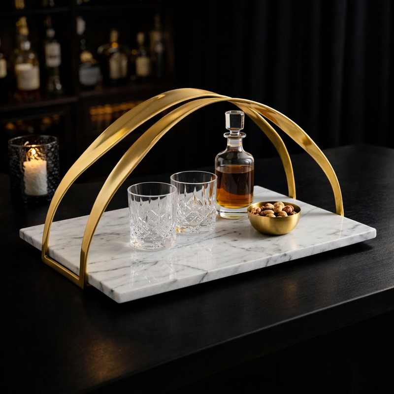RIBBON-FLOW ARCHITECTURAL SERVING TRAY