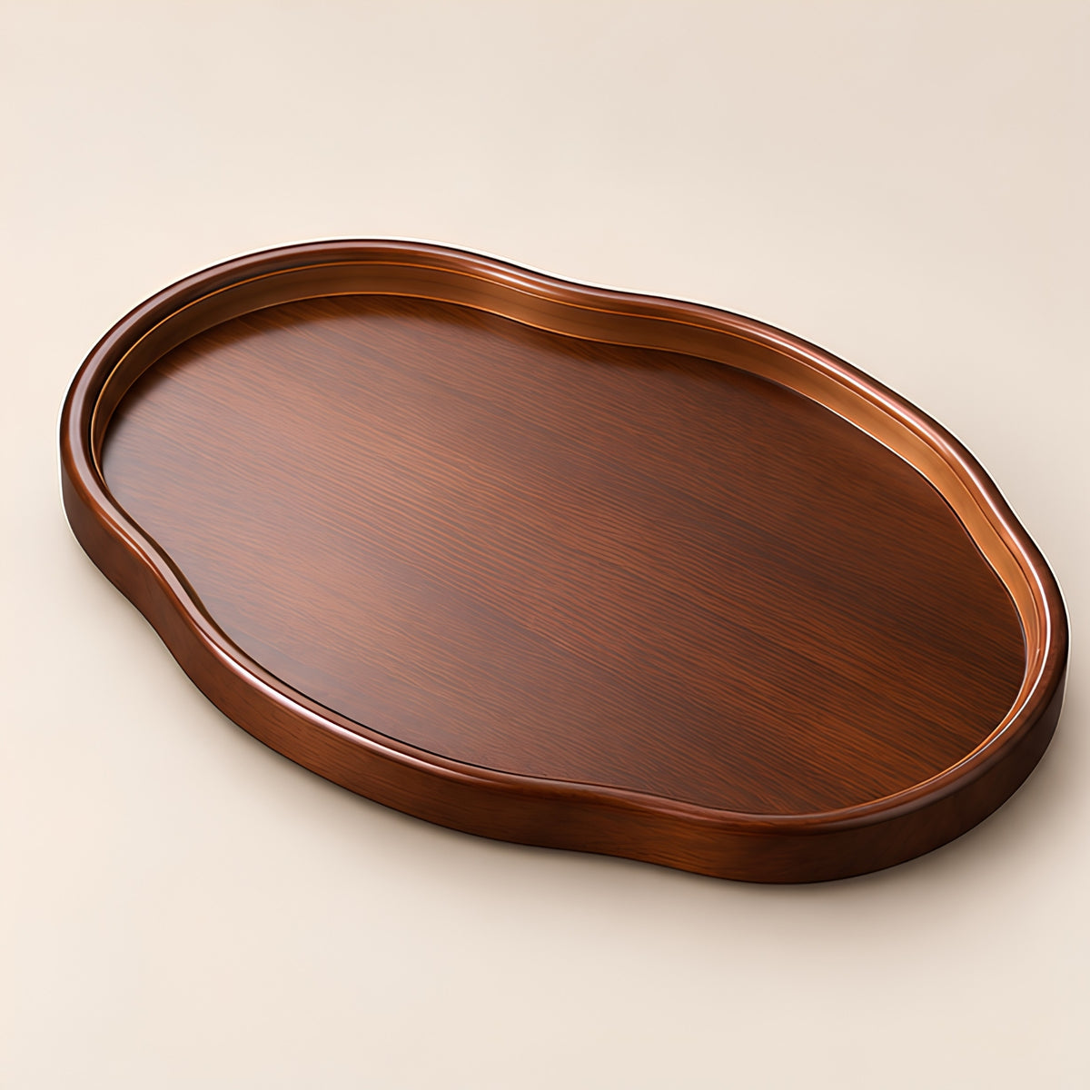 WALNUT ORGANIC SHAPE SERVING TRAY SET