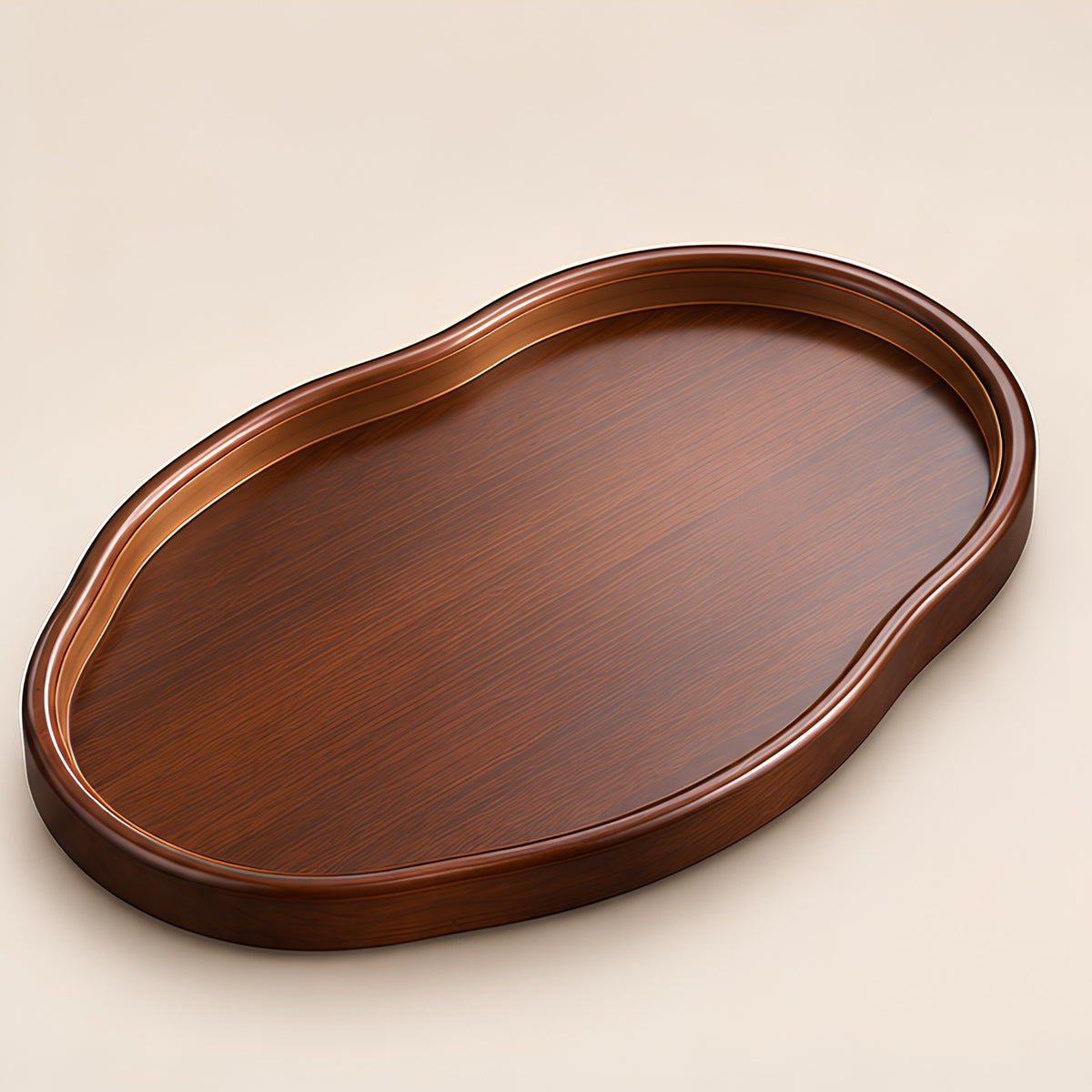 WALNUT ORGANIC SHAPE SERVING TRAY SET