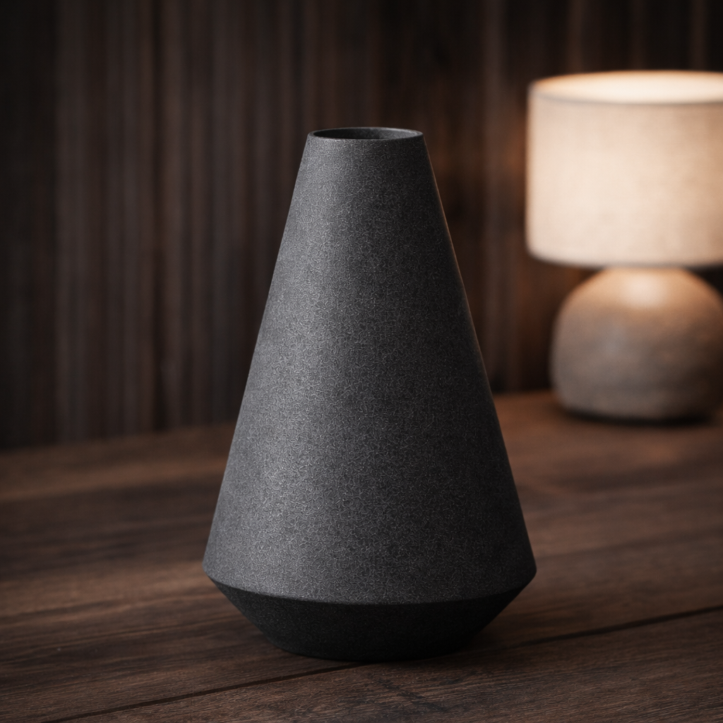 Midnight Cone Vase Duo