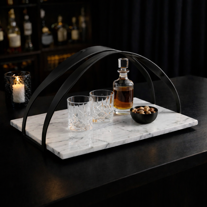 RIBBON-FLOW ARCHITECTURAL SERVING TRAY
