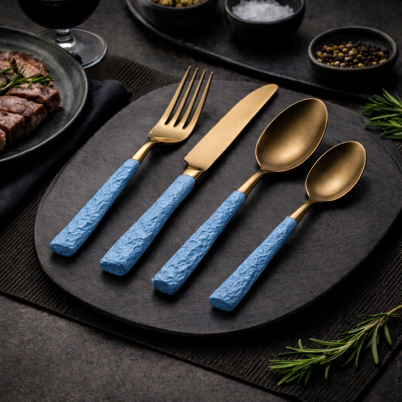 OBSIDIAN GRIP FLATWARE SET