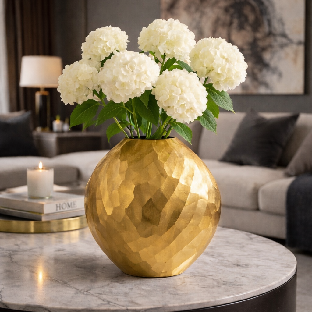 Obsidian Bloom Sculpted Vase