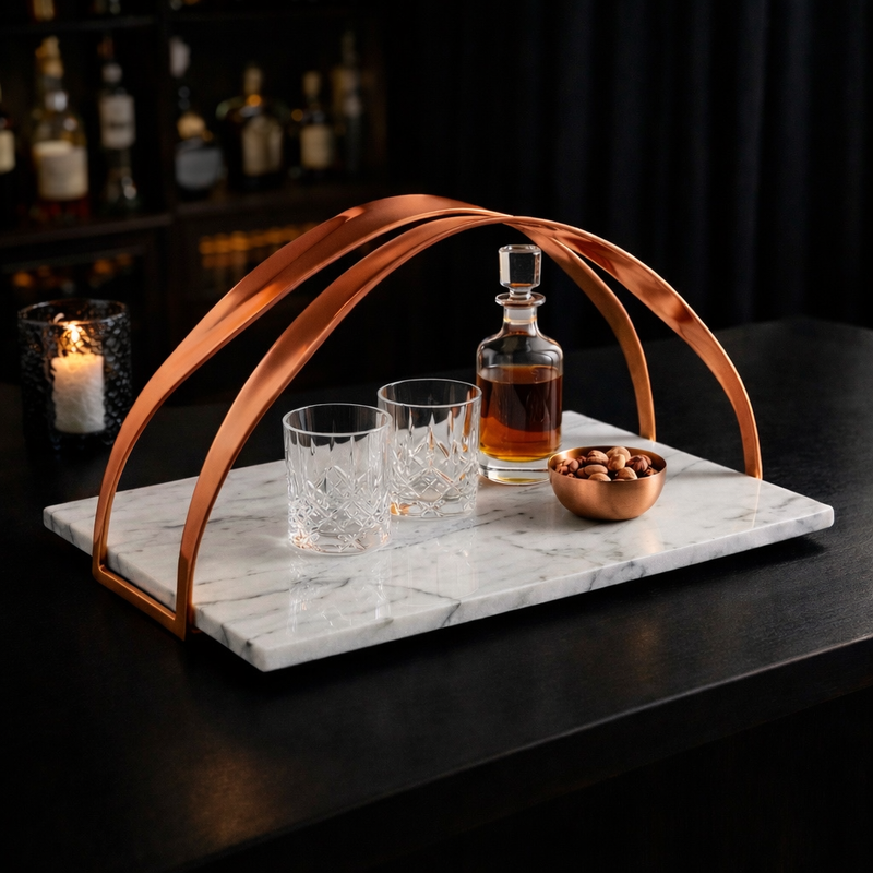 RIBBON-FLOW ARCHITECTURAL SERVING TRAY