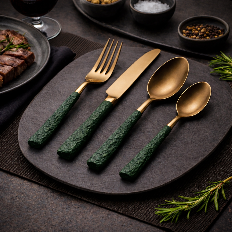 OBSIDIAN GRIP FLATWARE SET