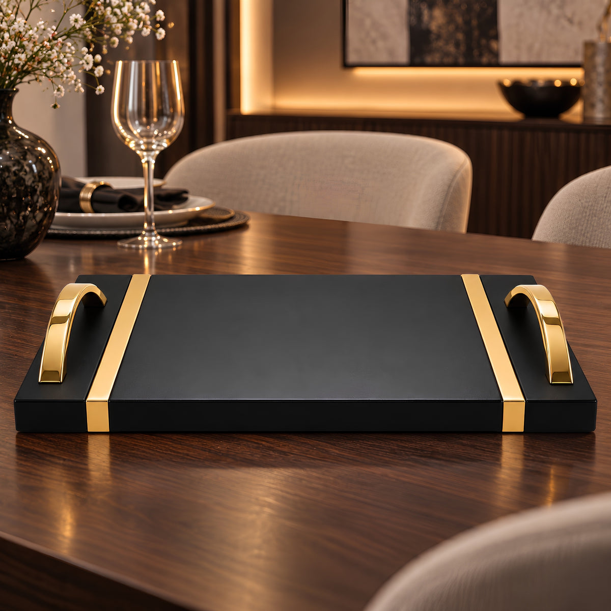 LUXARY RECTANGULAR SERVING TRAY