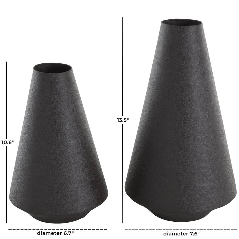 Midnight Cone Vase Duo