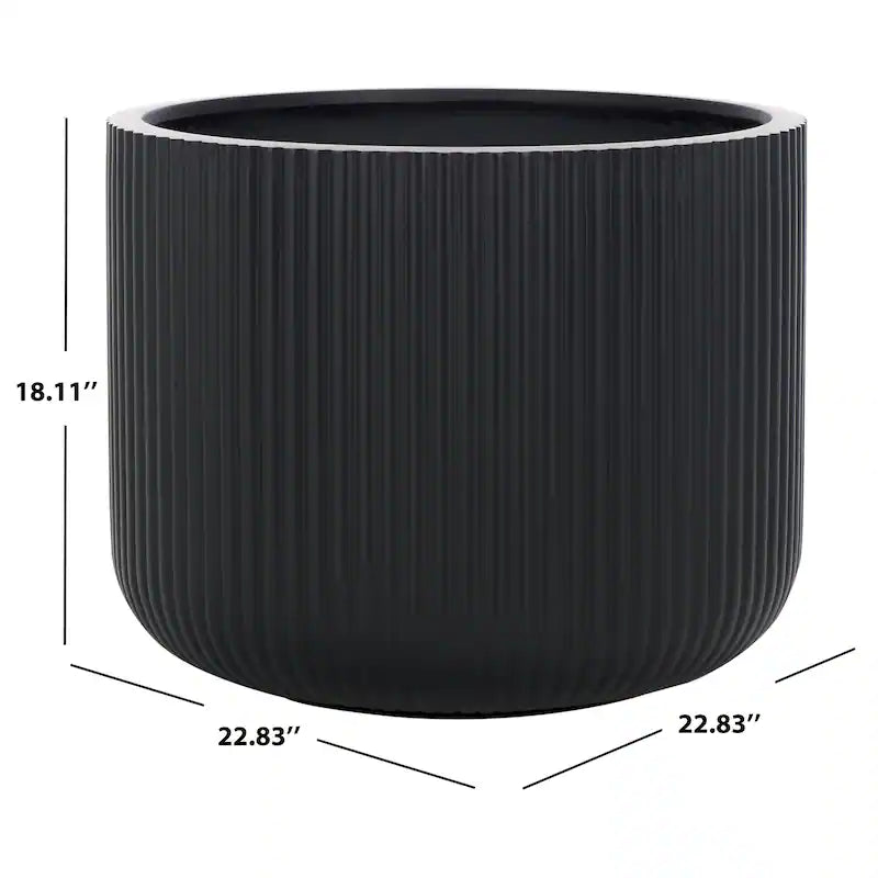 Noir Ribbed Garden Planter