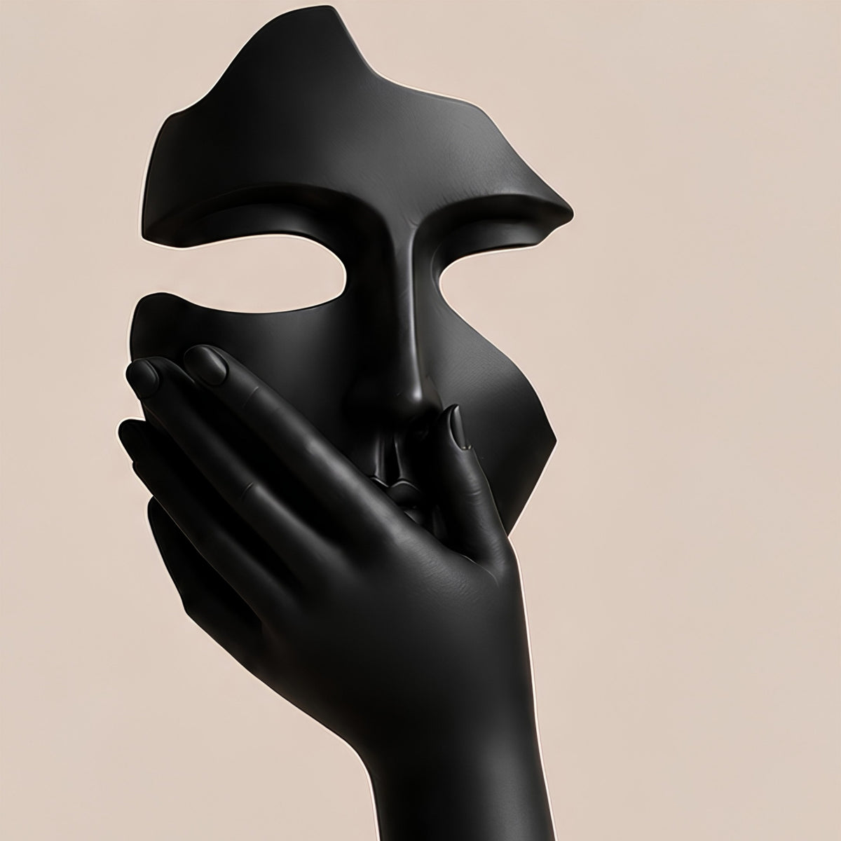 ABSTRACT FACE & HAND DECORATIVE SCULPTURE SET