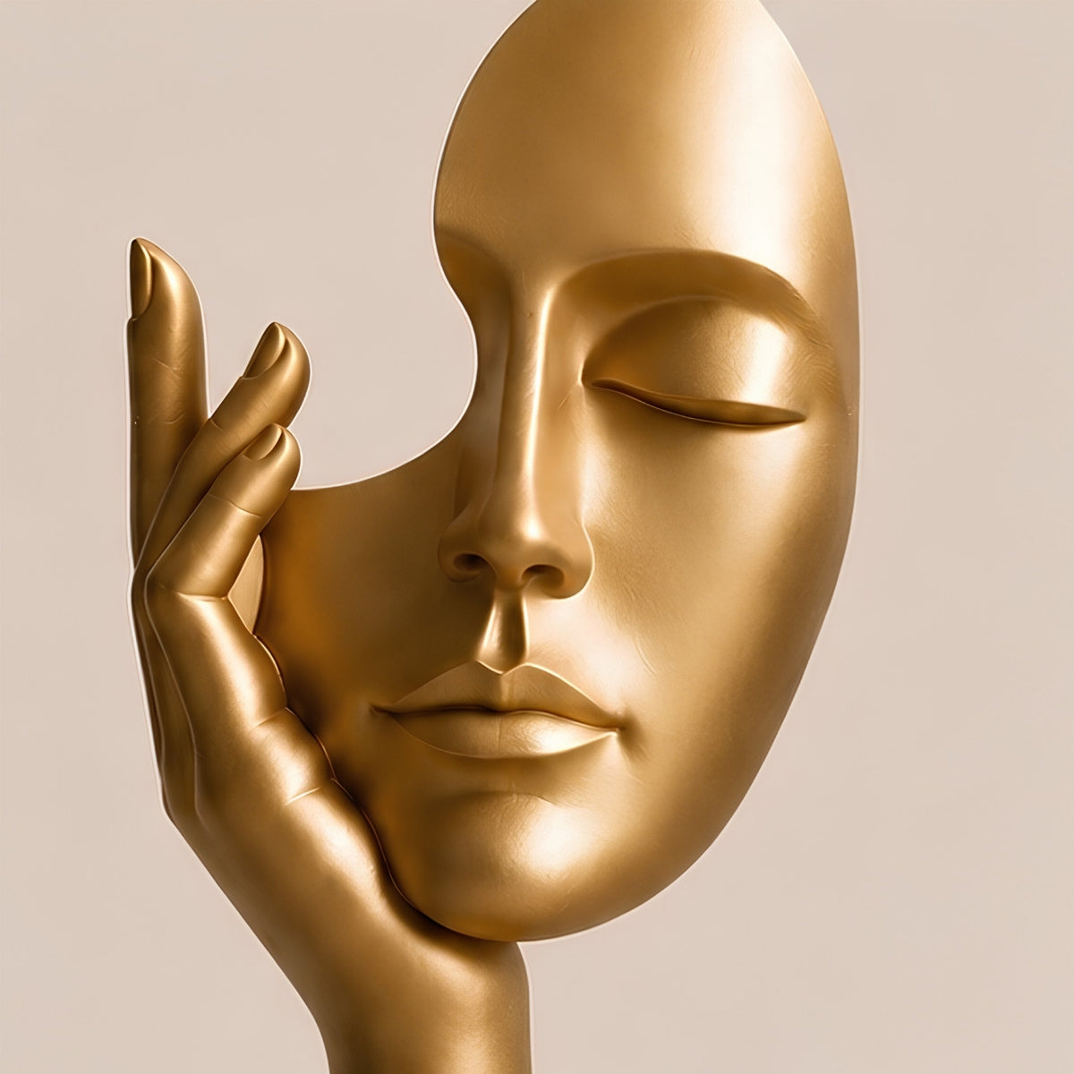 ABSTRACT FACE & HAND DECORATIVE SCULPTURE SET