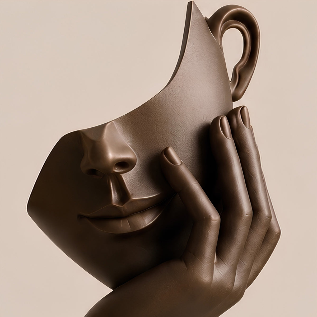 ABSTRACT FACE & HAND DECORATIVE SCULPTURE SET