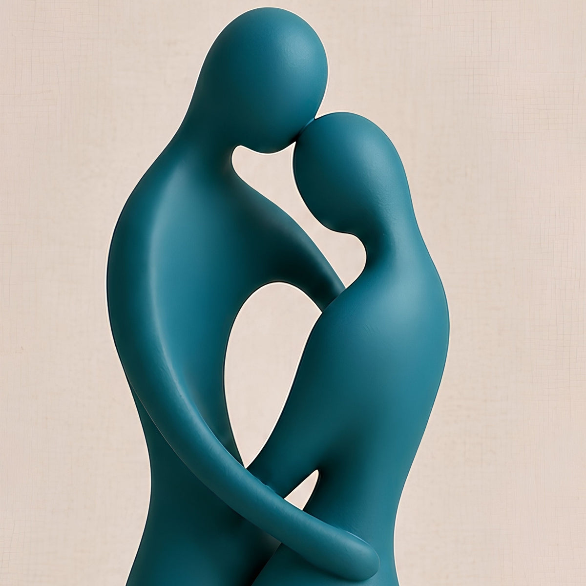 ABSTRACT EMBRACING COUPLE DECORATIVE SCULPTURE