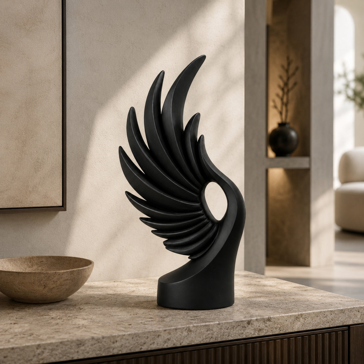 ABSTRACT WING DECORATIVE SCULPTURE