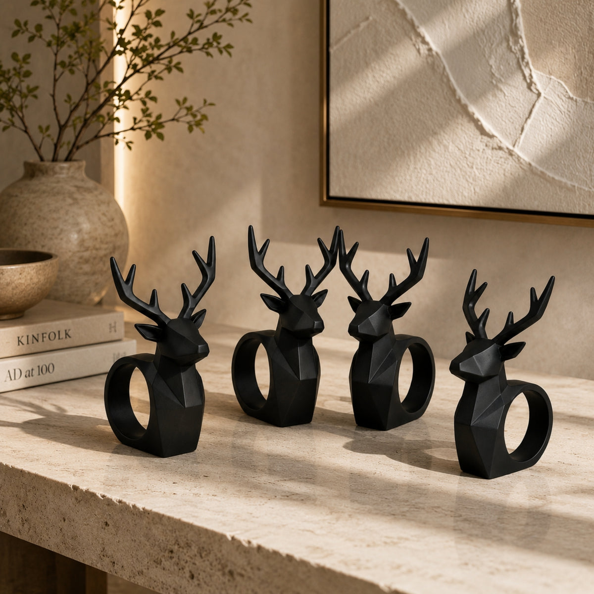 DEER HEAD RING HANDLE DECOR SET