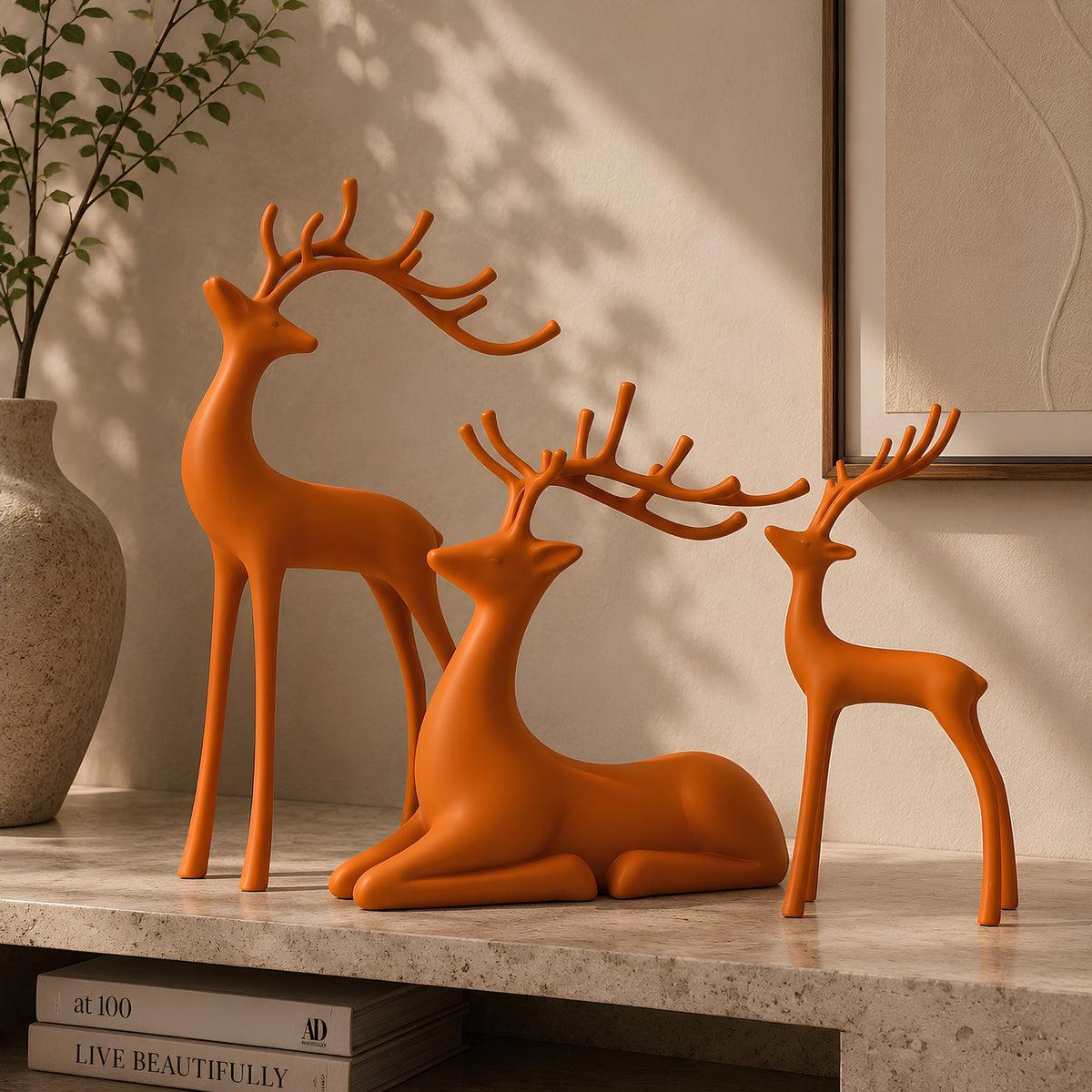 ABSTRACT DEER DECORATIVE SET