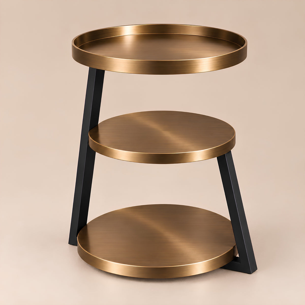 THREE TIER ROUND TRAY SIDE TABLE