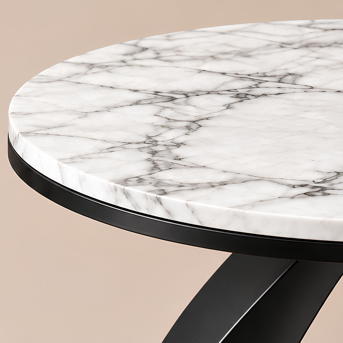 SCULPTURAL BLACK CURVED SIDE TABLE