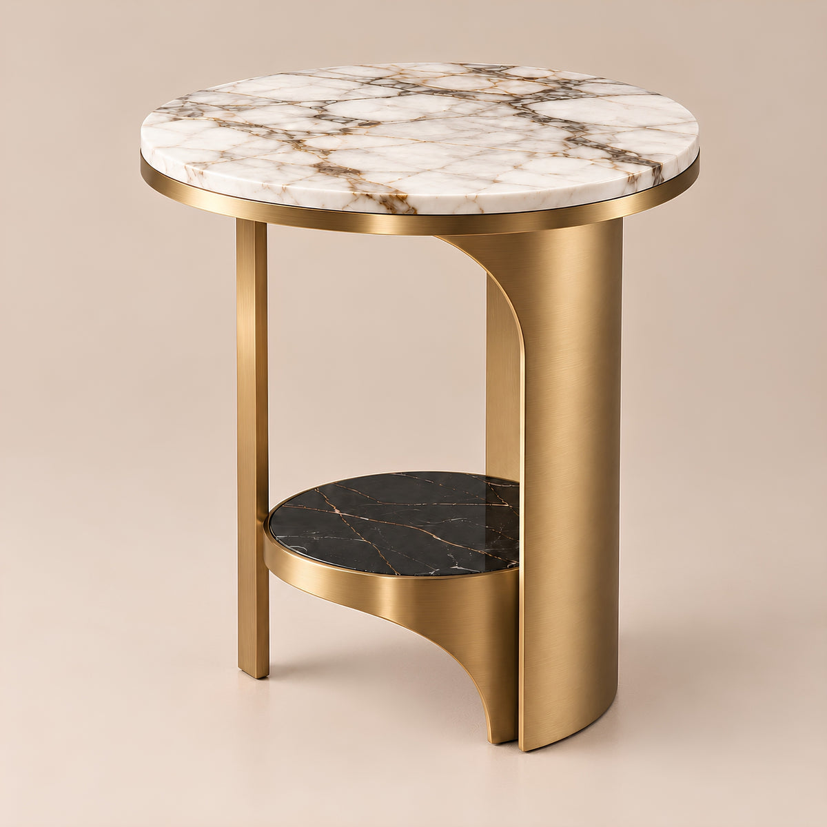 MARBLE ROUND SIDE TABLE