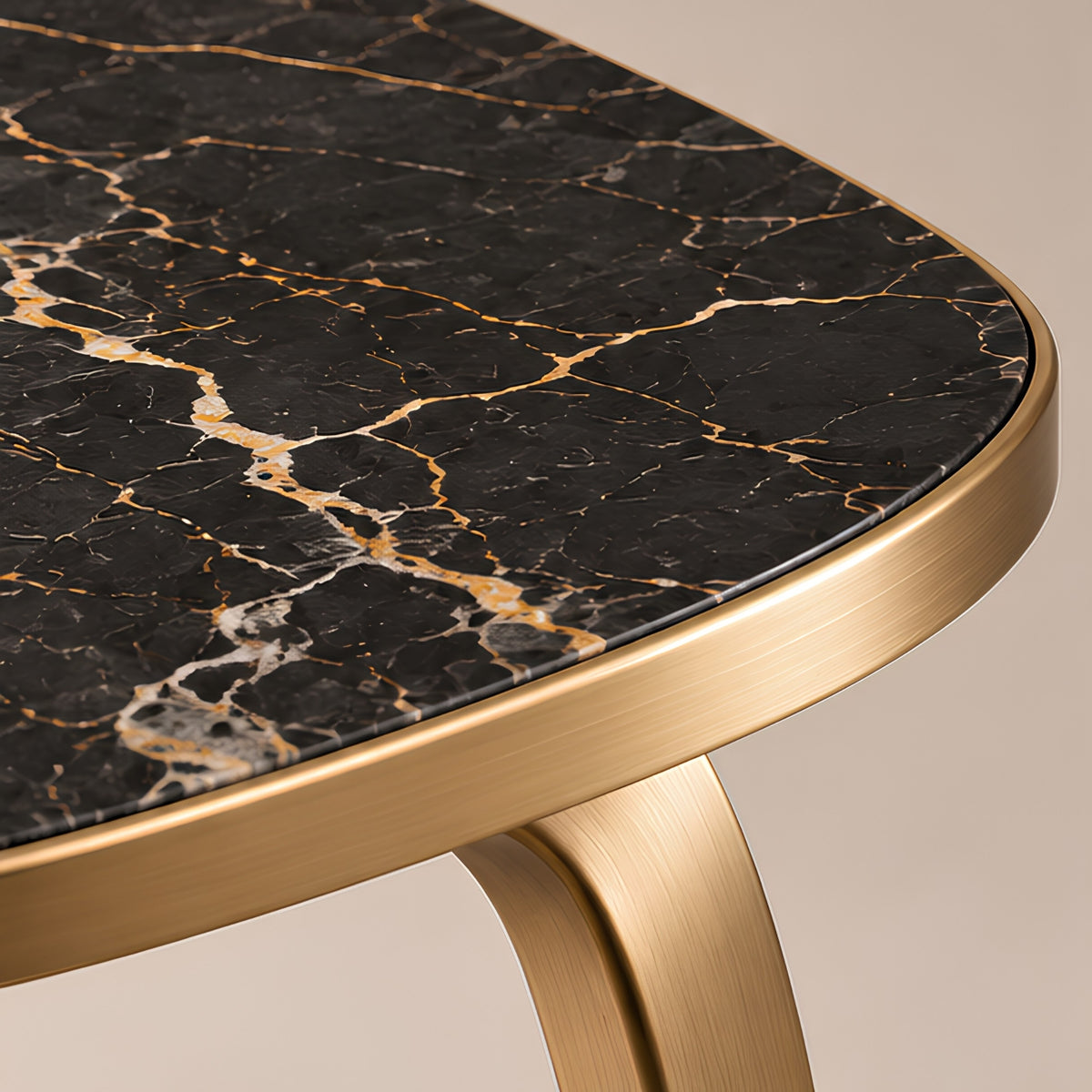 SIDE TABLE WITH BLACK MARBLE TOP