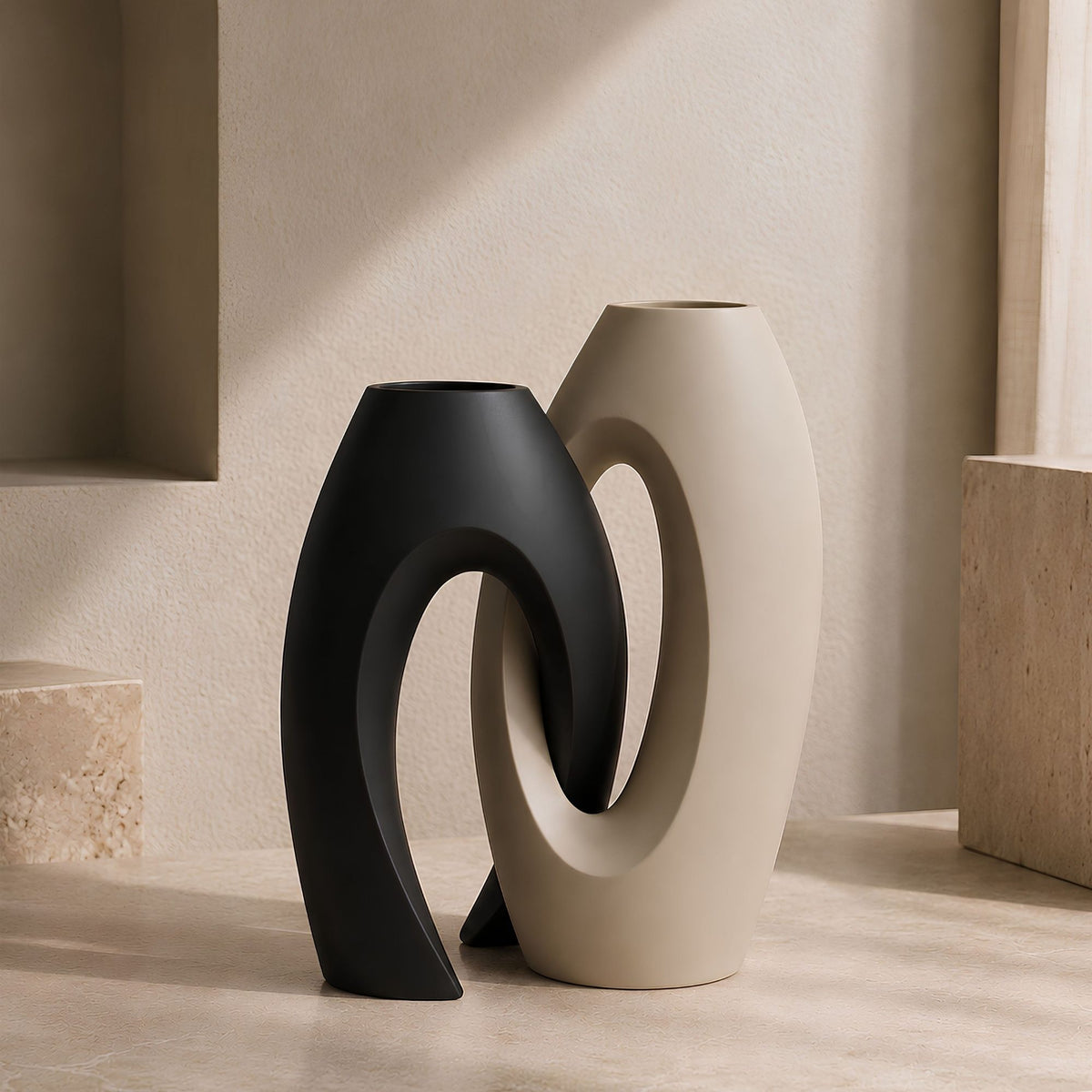 ABSTRACT CUTOUT VASE SET